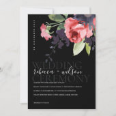 BLACK RED ROSES PEONY EUCALYPTUS FLORAL WEDDING (Front)