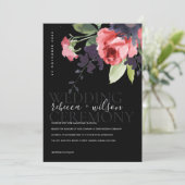 BLACK RED ROSES PEONY EUCALYPTUS FLORAL WEDDING (Standing Front)