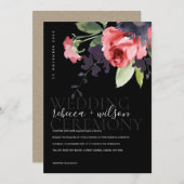 BLACK RED ROSES PEONY EUCALYPTUS FLORAL WEDDING (Front/Back)