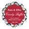 Black & red Scallop Damask Candy Buffet Sticker