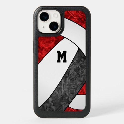 black red school volleyball team colors girly OtterBox iPhone 14 case
