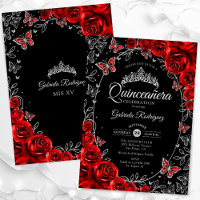 Black Red Silver Quinceanera