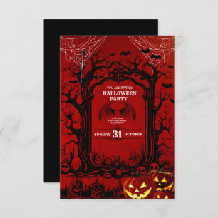 Black & Red Sinister Halloween Party Invitation