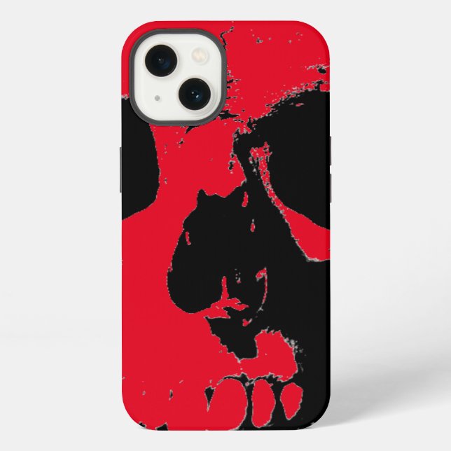 Black & Red Skull Iphone Case (Back)