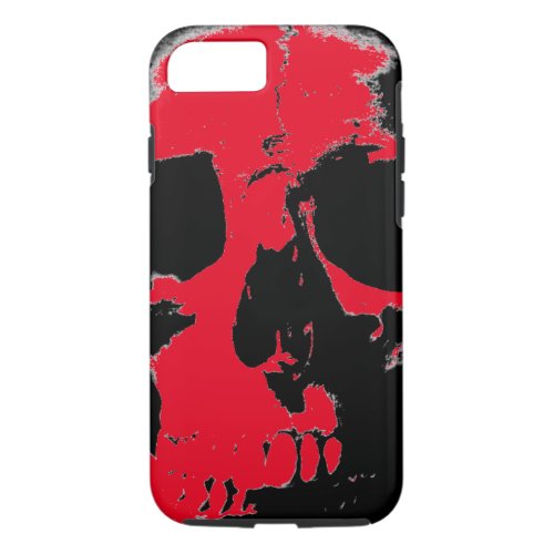 Black  Red Skull Tough iPhone 7 Case