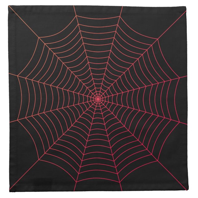 Black red spider web Halloween pattern Cloth Napkin (Front)