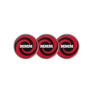 Black/Red Spiral Custom Monogram Ball Marker