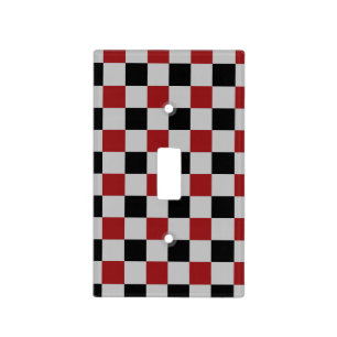 Black Red Sport Design Light Switch Cover