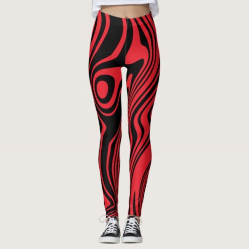 Black Red Stripe Leggings - Choose Color