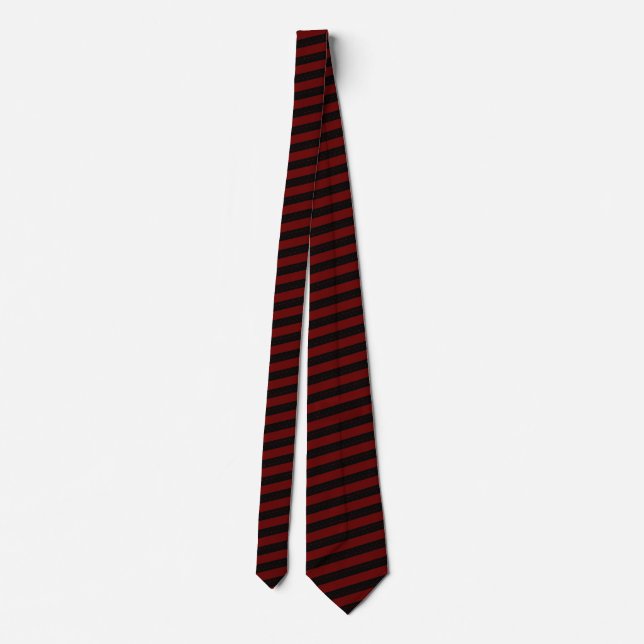 Black & Red Striped - Lion Neck Tie (Back)