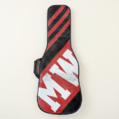 black red stripes + guitarist initials on modern guitar case (Front)