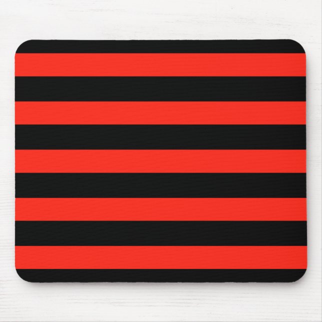 Black & Red Stripes Mouse Pad (Front)