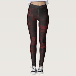 Black Red Subtle Play On Color Women's Comfort Leggings