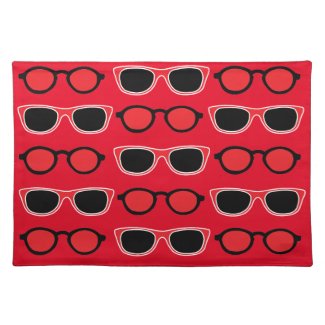 Black Red Sunglasses Pattern