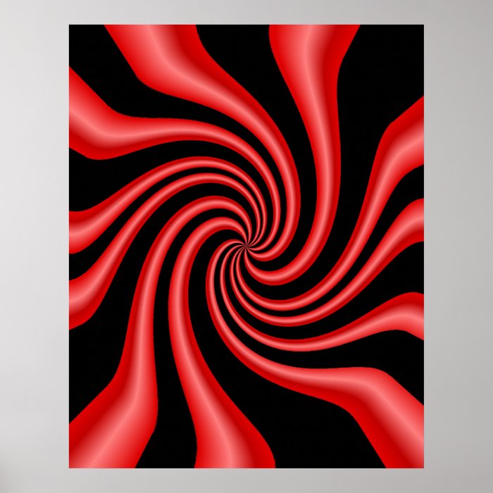 Black & Red Swirl Poster Zazzle