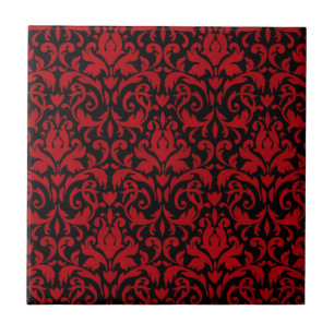 BLACK-RED-SWIRLY TILE