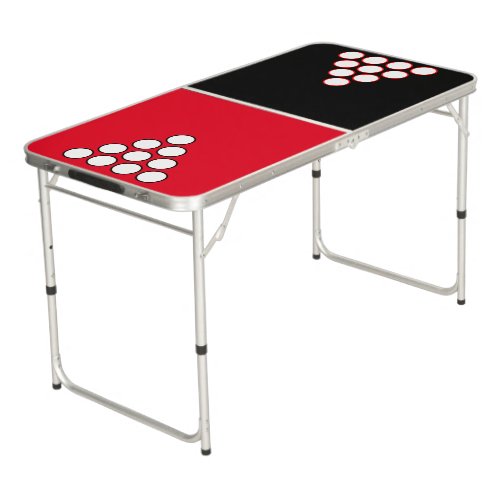 Black  Red Tailgate Beer Pong Table
