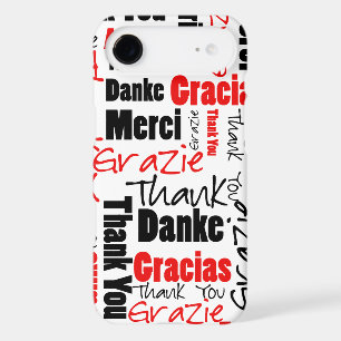 Black & Red Thank You Word Cloud Typography iPhone 17 Air Case