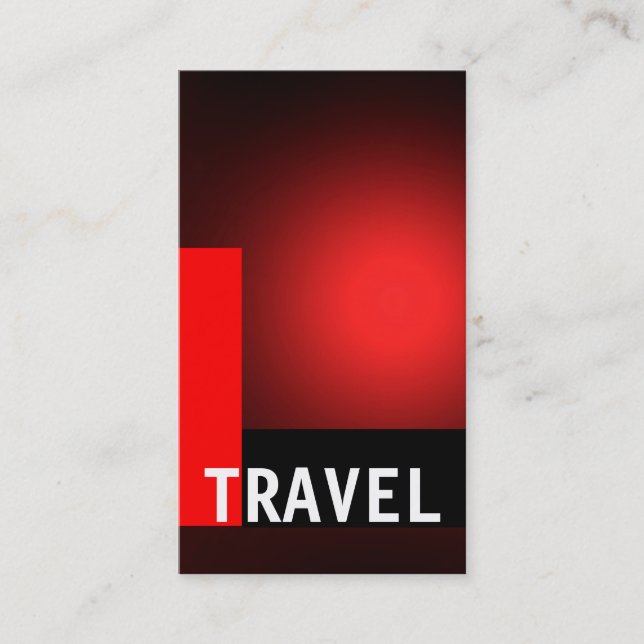 Black Red Travel Agent Business Card (Front)