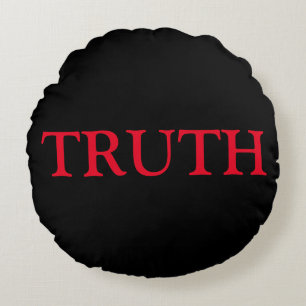 Black & Red Truth & Dare Game Round Pillow