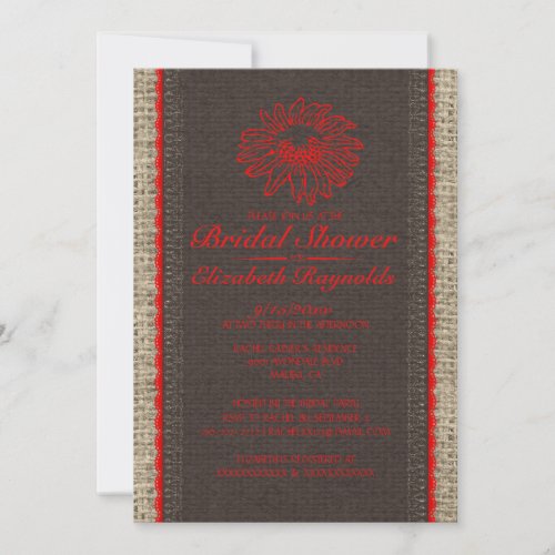 Black &amp; Red Vintage Lace Bridal Shower Invitations