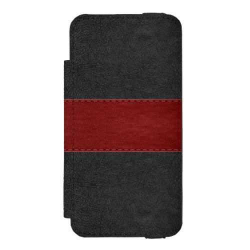 Black  Red Vintage Leather Texture iPhone SE55s Wallet Case