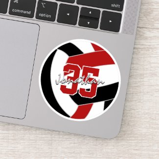 black red volleyball sticker buy single or bulk orders