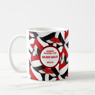 black red volleyball team colors coach gift coffee mug