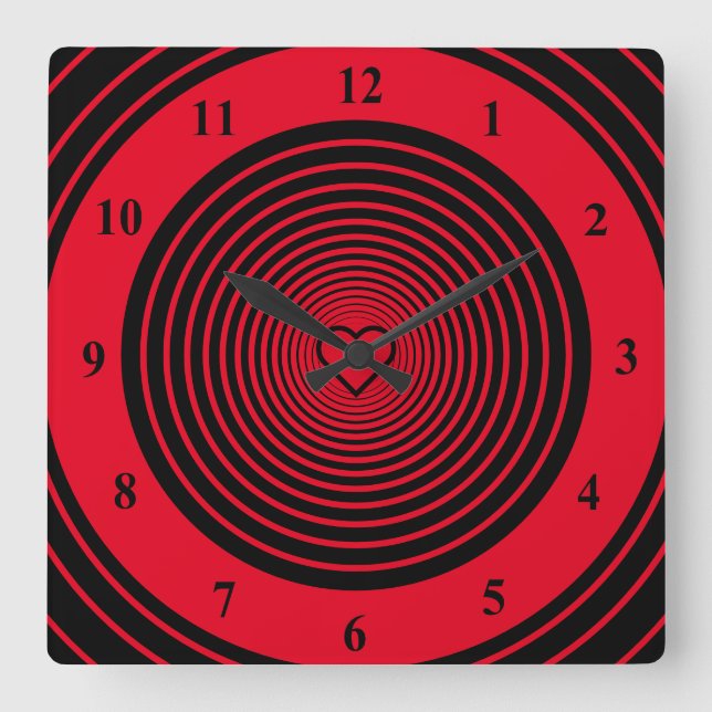 Black Red Wall Clock (Front)