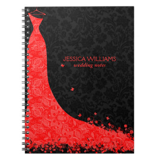 Black & Red Wedding Dress & Vintage Lace Notebook