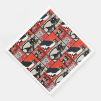 Black Decoupage Napkins, Paper Party Towels