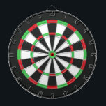 Black, red, white and green dart board<br><div class="desc">A trendy modern design with black,  white,  red,  and green,  geometric shapes.</div>