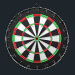 Black, red, white and green dart board<br><div class="desc">A trendy modern design with black,  white,  red,  and green,  geometric shapes.</div>