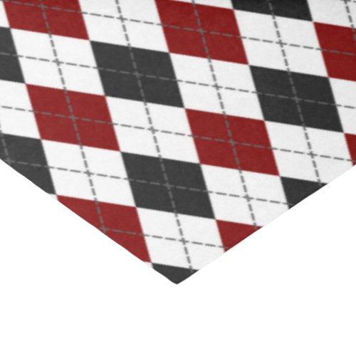 black red white argyle plaid tissue paper