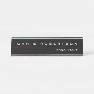 Black Red White Attractive Charming Desk Name Plate