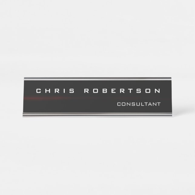 Black Red White Attractive Charming Desk Name Plate (Front)