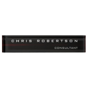 Black Red White Attractive Charming Desk Name Plate