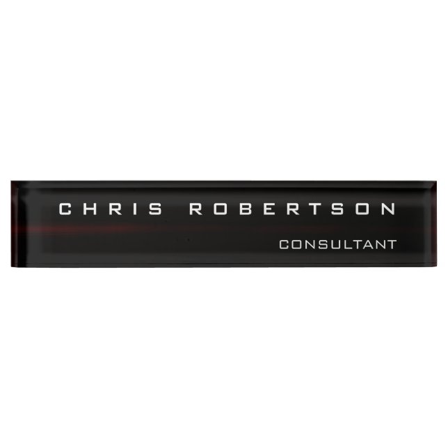 Black Red White Attractive Charming Desk Name Plate (Front)