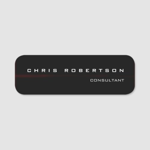 Black Red White Attractive Charming Name Tag