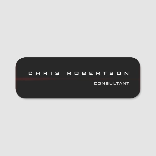 Black Red White Attractive Charming Name Tag (Front)