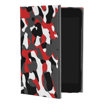 Black Red White Camouflage Print Pattern iPad Mini 4 Case