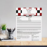 Black Red White Checkered Proposal Form Letterhead<br><div class="desc">This proposal form features black red white checkered designed by deluxeforms.</div>