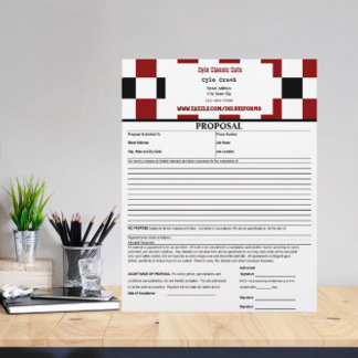 Black Red White Checkered Proposal Form Letterhead