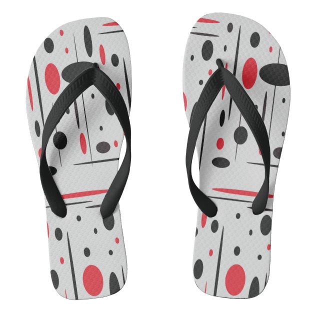 red and white flip flops