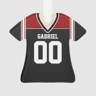 Black/Red/White Football Jersey Ornament