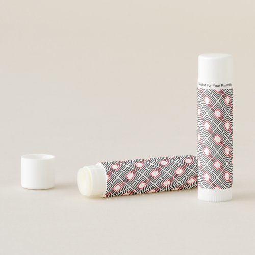 Black Red  White Geometric Lip Balm