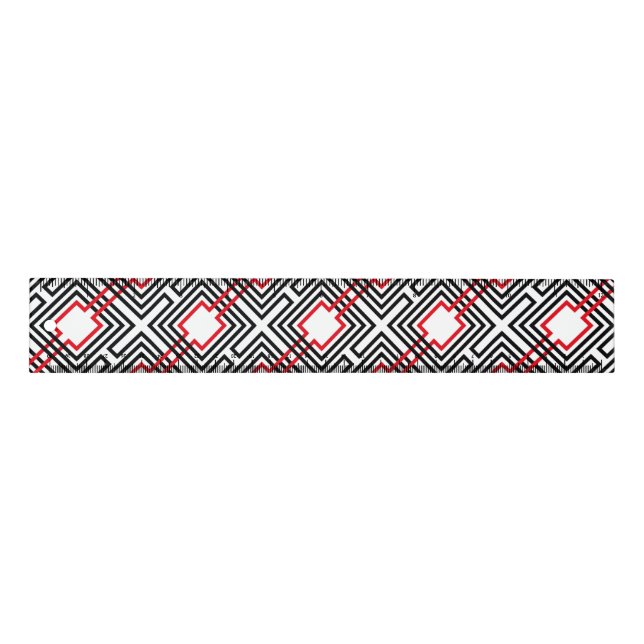 Black Red & White Geometric Ruler (Front)