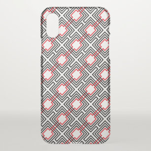 Black Red & White Geometric iPhone X Case