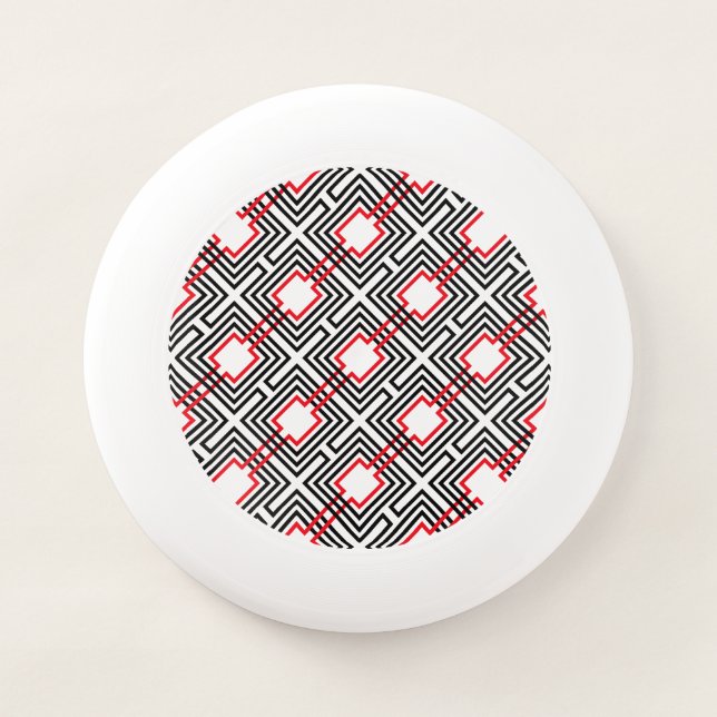 Black Red & White Geometric Wham-O Frisbee (Front)