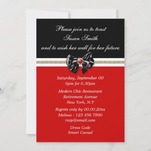 Black red white gold PERSONALIZE Invitation